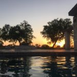 pool at sunset